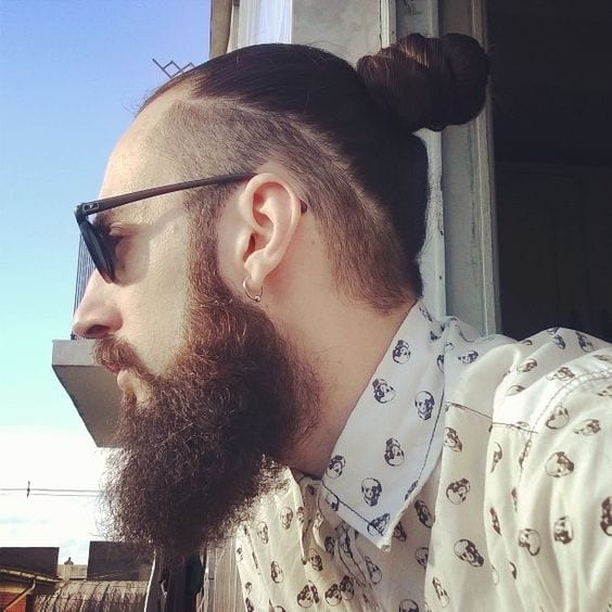 stylish undercut man bun