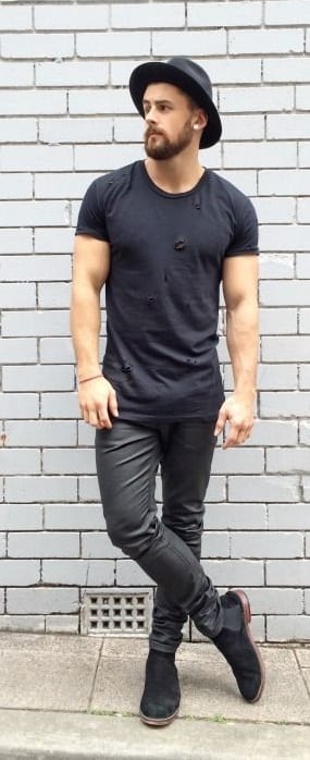 black outfit light skin tone men should style