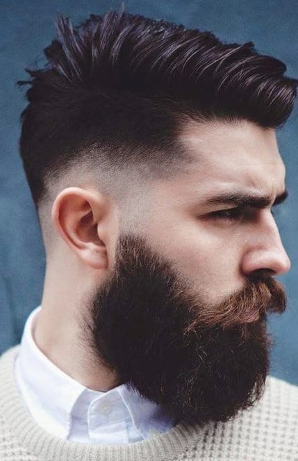 drop fade with beard