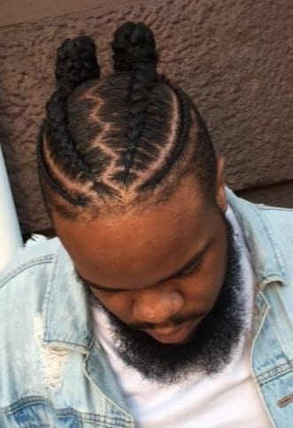 Braids-for-Men-with-Two-Buns