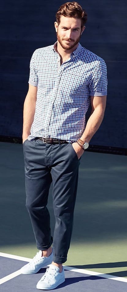 Casual Shirt + Chinos + Sneakers-Minimalist Wardrobe