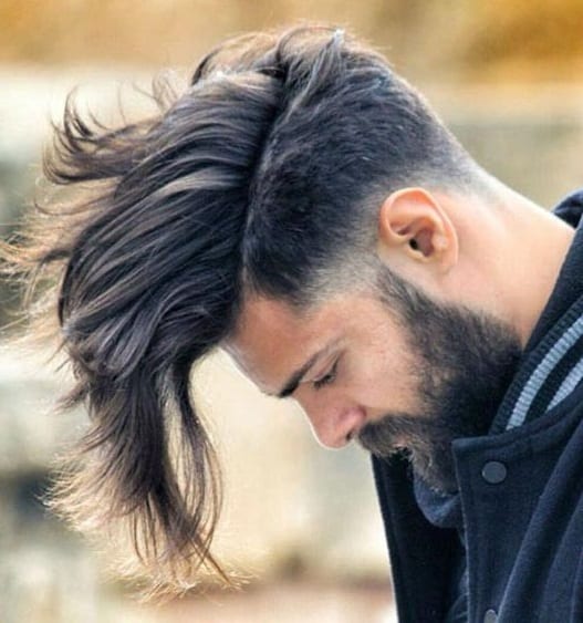 Messy fade long hair