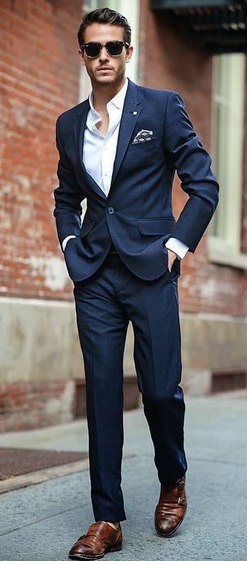 adam navy blue suit