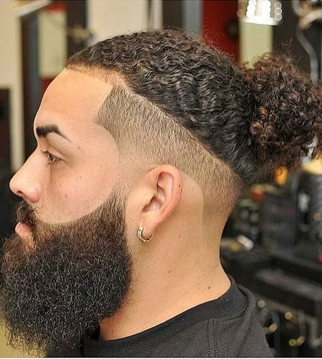 bearded man bun