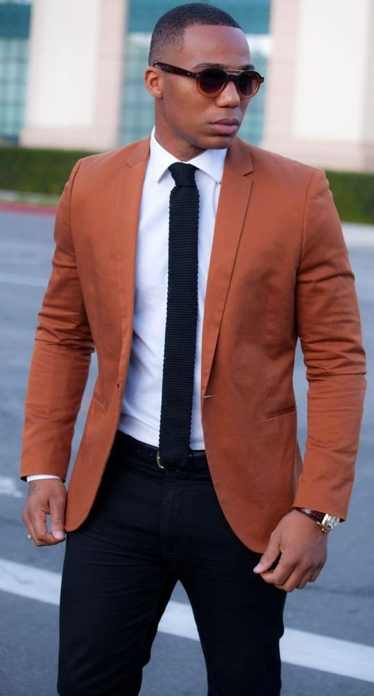 black men rust blazer