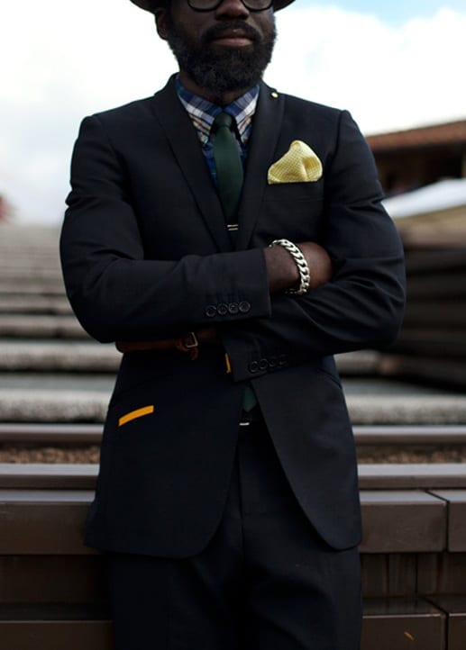 black outfit- dark skin tone men style guide