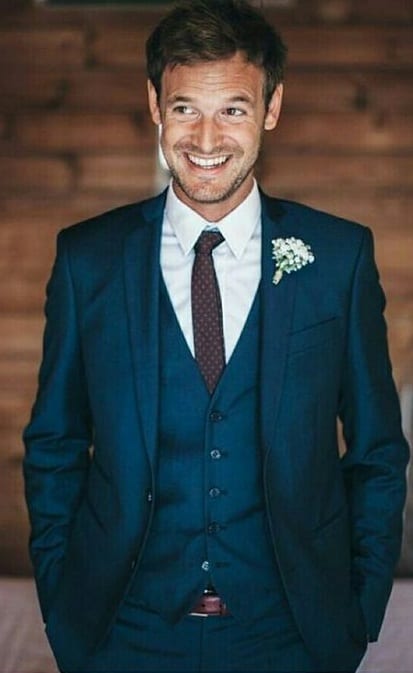 blue wedding suit