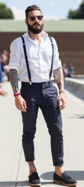 chino with suspender