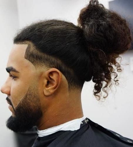 culry man bun fade