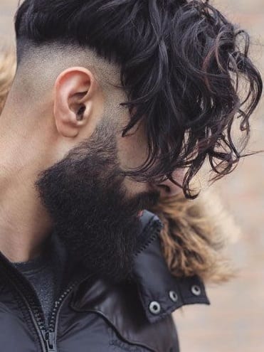 curly undercut and beard