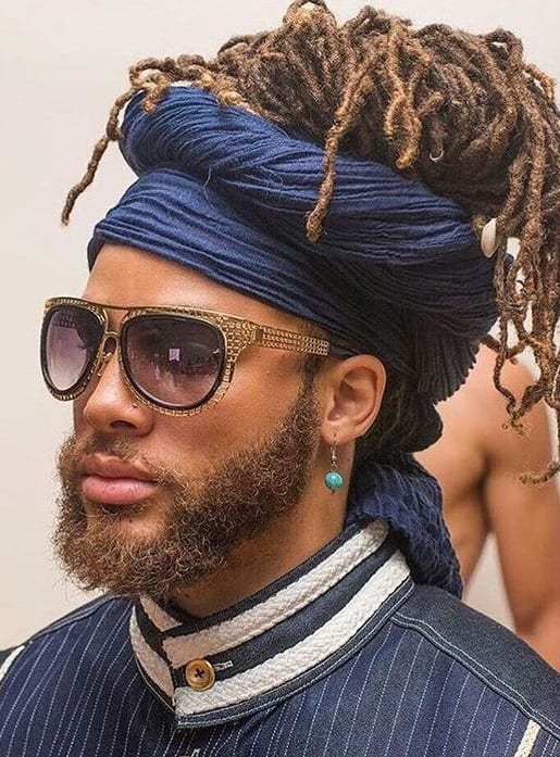 dreadlock man bun