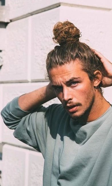 high messy man bun