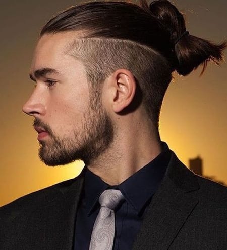 man bun fade