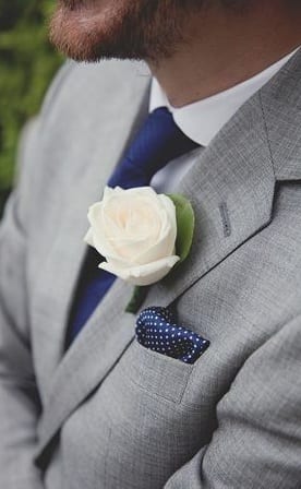 navy blue polka dot pocket square