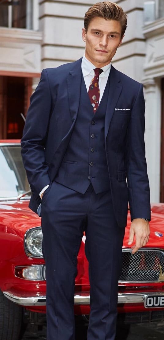 oliver navy blue suit