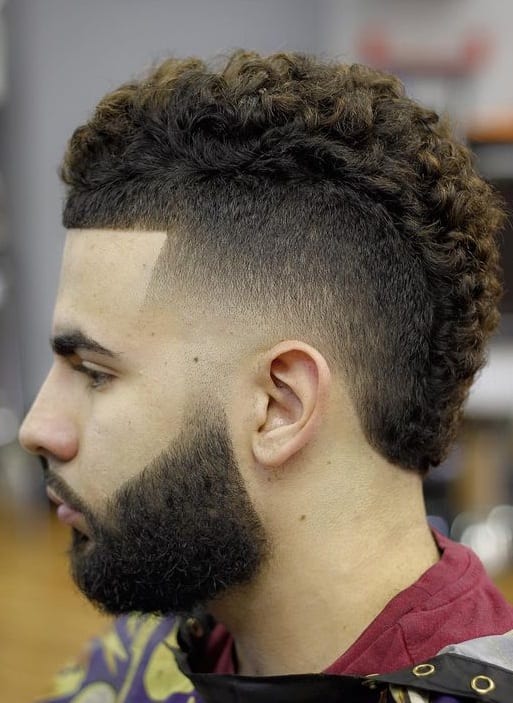 short curly fade