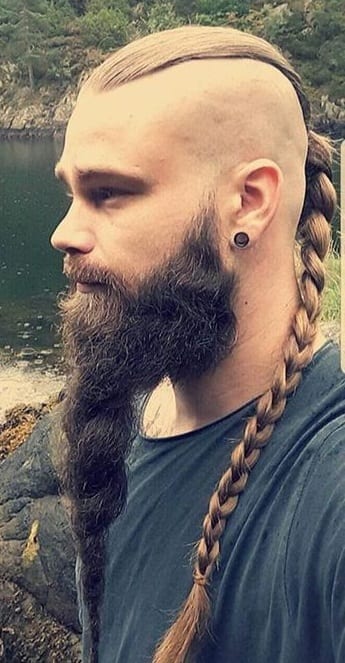 side shaved braided ponytail