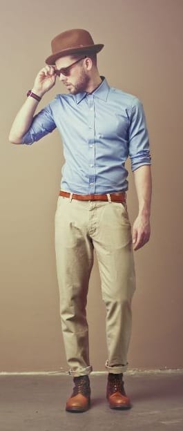 tan chinos Summer Outfit