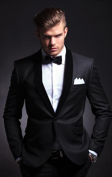 well fitted suit to look more muscular