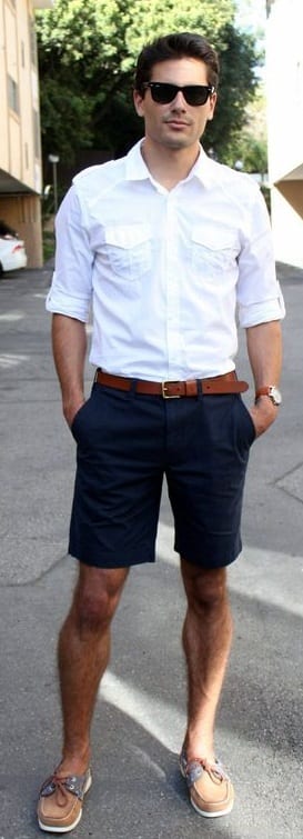 white shirt and shorts