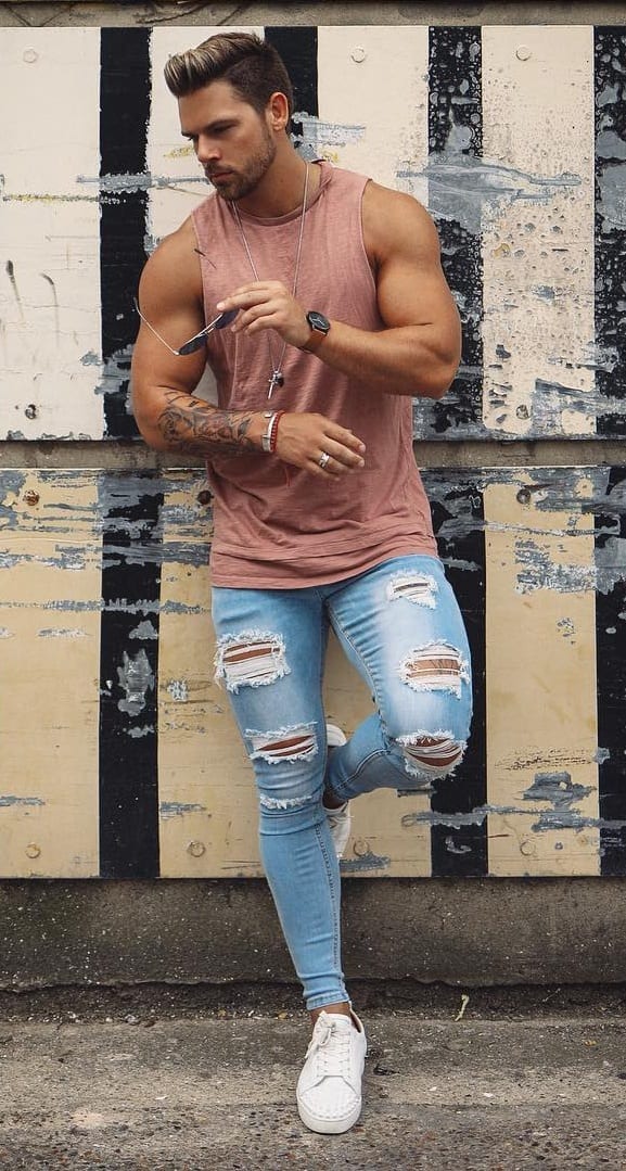 Summer ripped jeans outfit hotsell