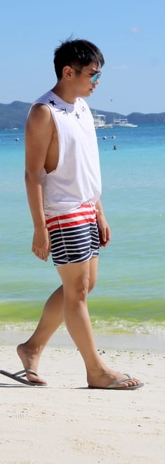 beach outfit men- sleeveless tees