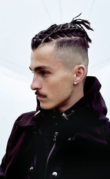 braided top knot undercut clean shave