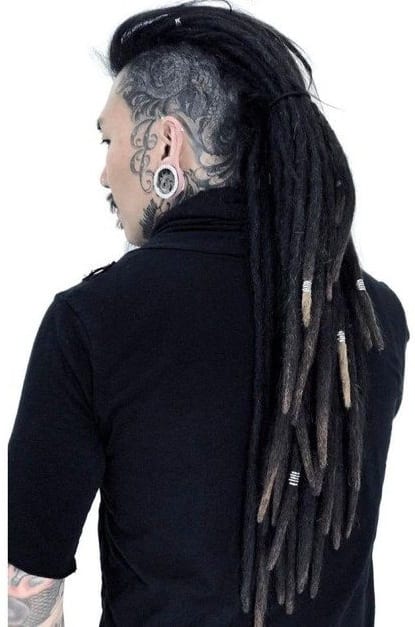 dreadlock undercut ponytail