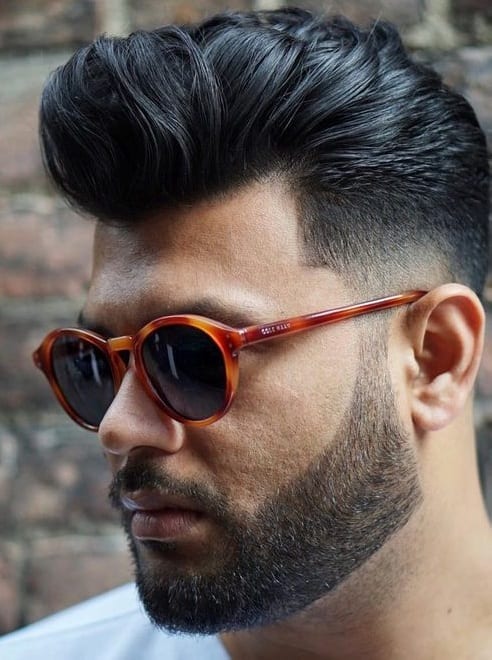 pompadour with stubble