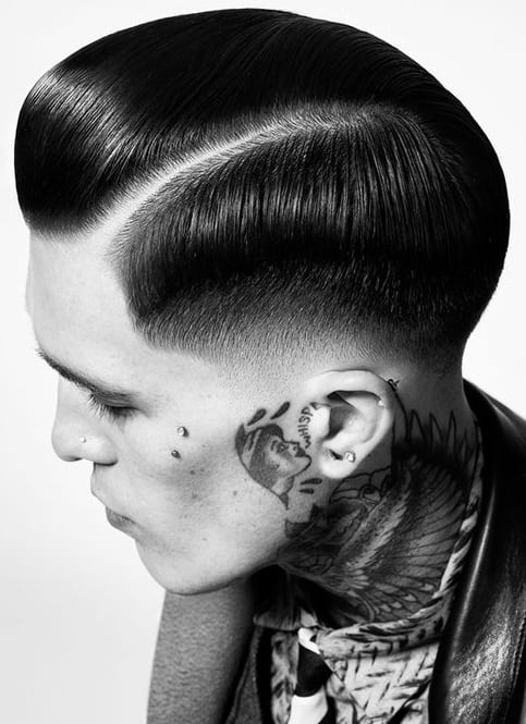 slick pompadour