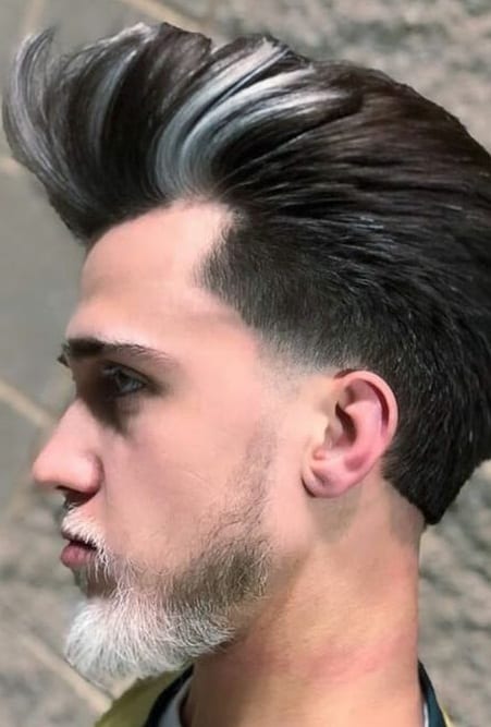 stubble and pompadour