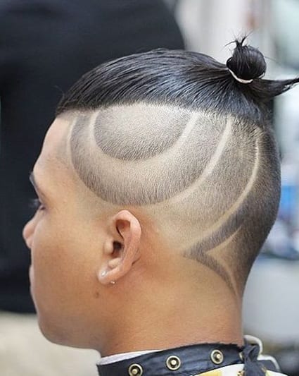 top knot undercut design hairstyle