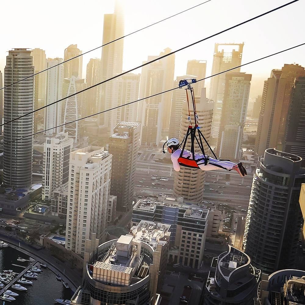 Zipline over dubai mall in dubai