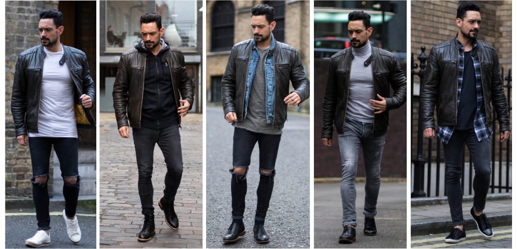 5 leather jacket outfits for men