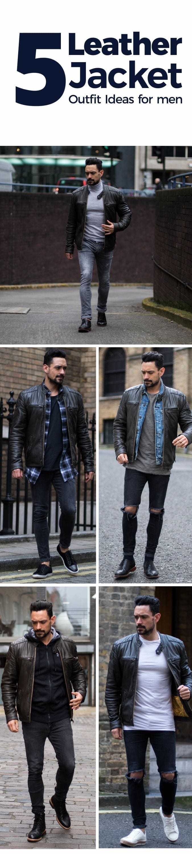 5 leather jacket outfits ideas for men