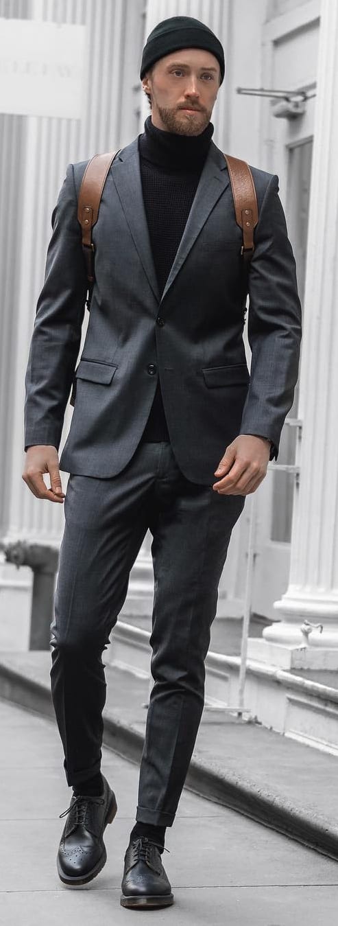 Grey Tailored Suit For Men