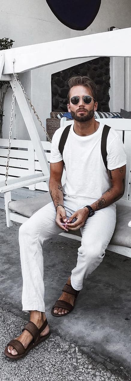 All White Casual Outfit For Men