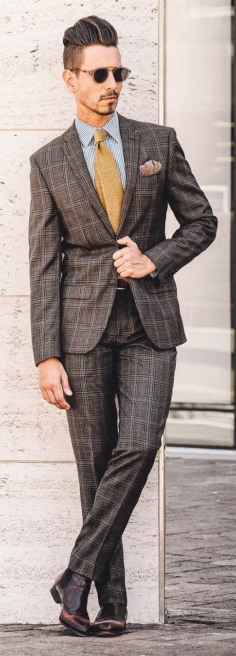 Blue Shirt And Brown Suit Combinations For Men To Style
