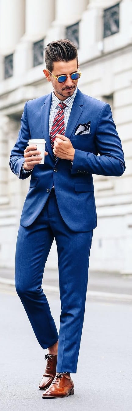 Blue suit with shirt combination hot sale