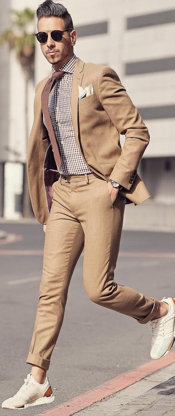 Brown Shirt And Beige Suit Combinations For Men To Style