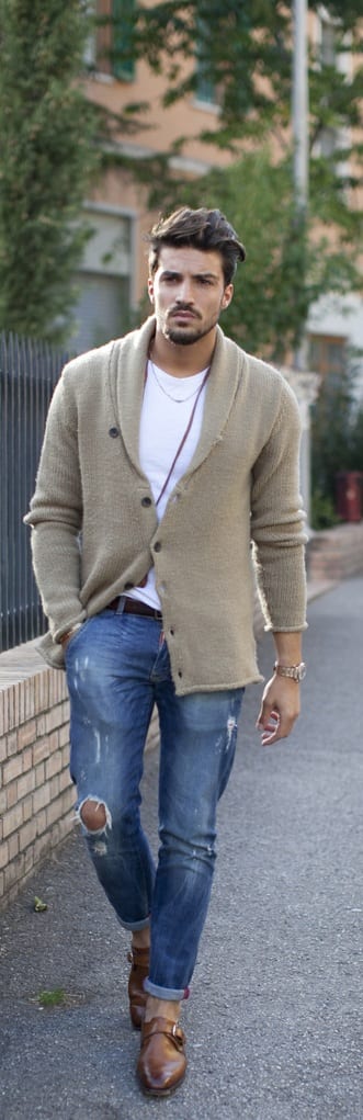 Street Style Cardigan Outfit Ideas For Men