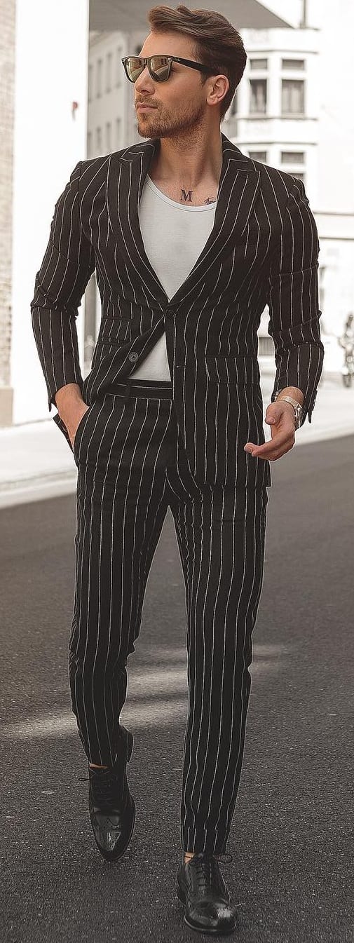 Striped Suit Outfit Ideas For Men