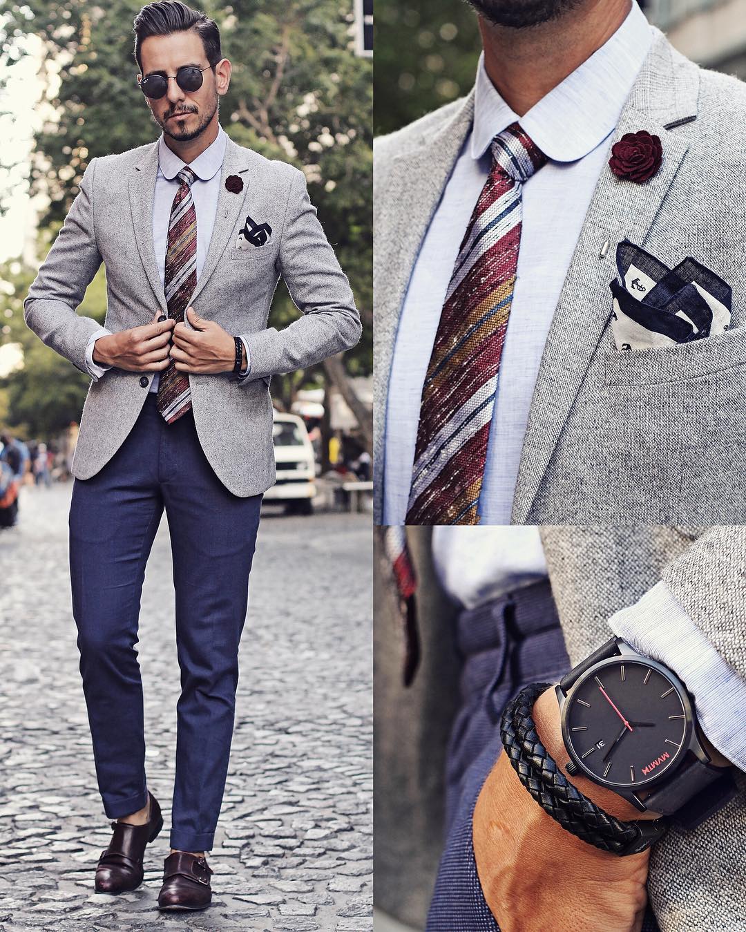 Suit Watch And Pocket Square Combinations For Men
