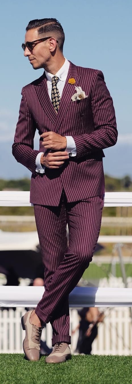 White Shirt And Burgundy Suit Combinations For Men To Style