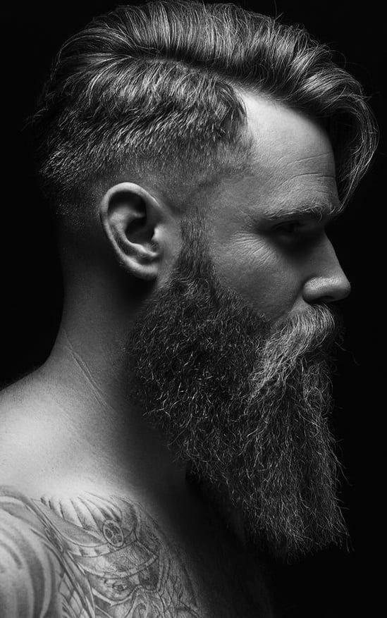 fade and long beard