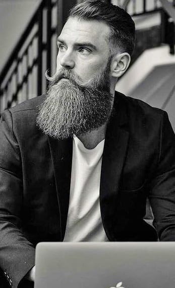 long beard with fade