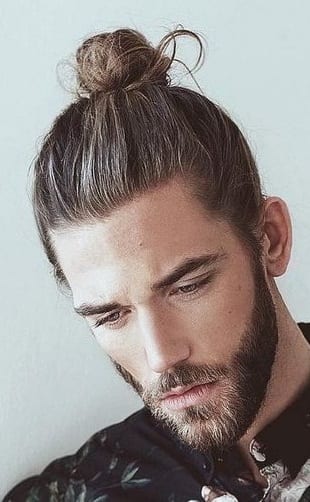 short beard with top knot