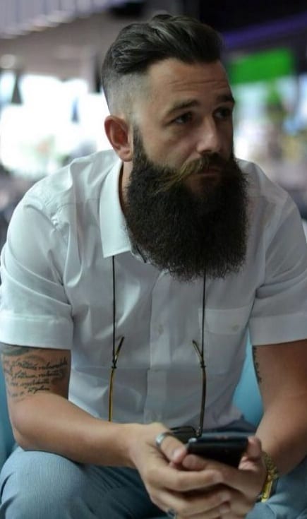 undercut fade with long beard