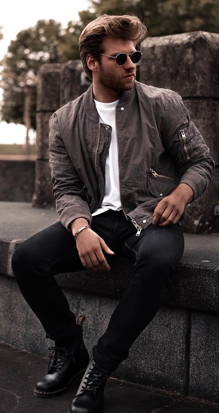 Simple Bomber Jacket Outfit Ideas For Men