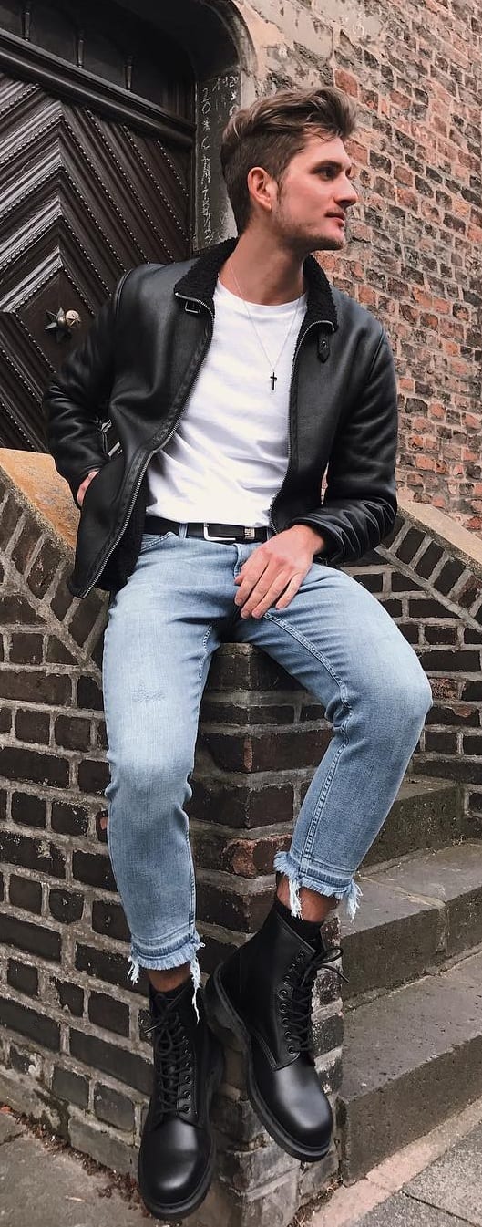Stunning Leather Jacket Outfit Ideas For Men